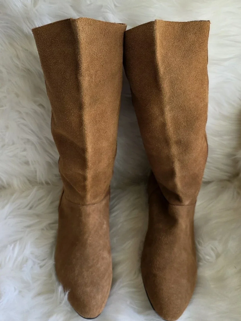 Neutral Zone Classic Tan Suede Leather Knee-High Boots Size 8